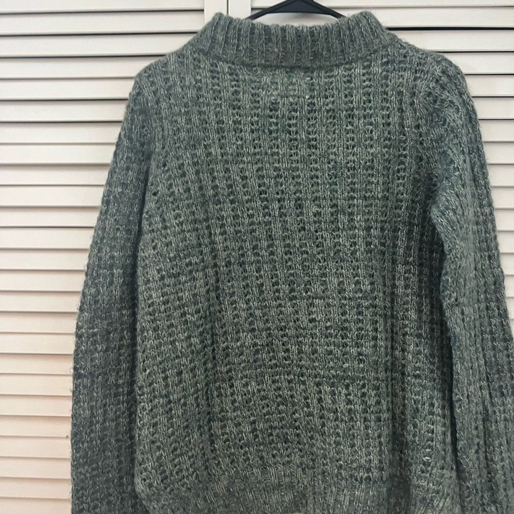 Field Flower Green Chunky Knit Sweater